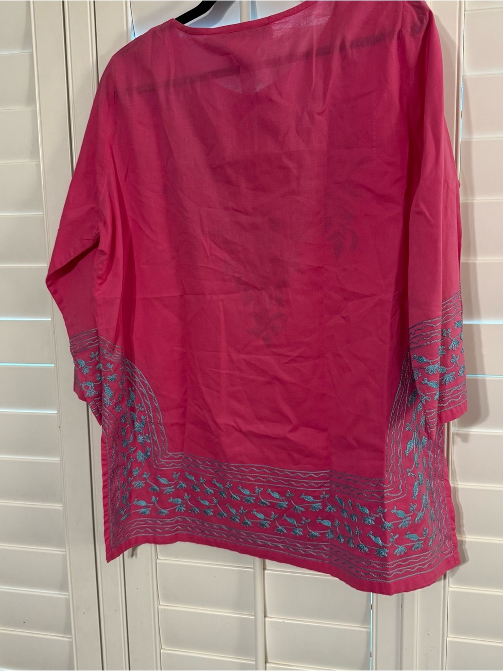 Womens Pink Embroidered Tunic Top by Gretchen Scott Designs XL - Picture 9 of 11